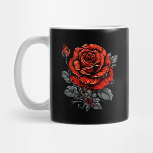 Vintage Red Rose Mug